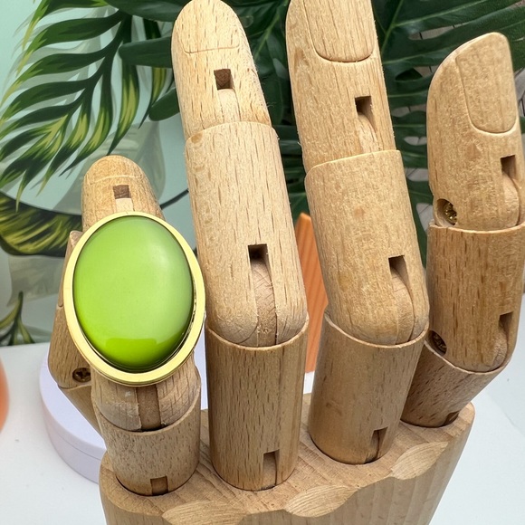 Elegant Statement Rings - Green Gold Oval Rings - Dark Blue Classic Rings - Picture 4 of 15